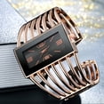 thumbnail image 3 of Women Luxury Cuff Bracelet Rectangular Dial Hollow Analog Quartz Wrist Watch for Ladies, 3 of 4