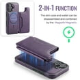thumbnail image 5 of Allytechgroup 2 In 1 Wallet Case for Apple iPhone 16, Compatible with Mag-safe Detachable 7 Cards Holder RFID Blocking Shockproof Premium PU Leather Phone Case Cover for Women Men, Purple, 5 of 10