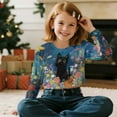 thumbnail image 6 of Xixirimido Black Cat Vintage Floral Girls Long Sleeve Sweatshirts Kids Crewneck Crop Top Soft Cute Graphic Pullover Tops for 11-12 Years, 6 of 7