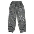 thumbnail image 3 of Moggemol Kids Boys and Girls Shiny Metallic Pants Elastic Waistband Jazz Dance Harem Trousers Loose Black 150, 3 of 6