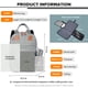 thumbnail image 2 of Mochila para pañales Lankey con cambiador, bolsas grandes para pañales de bebé para niños y niñas, mochila de viaje impermeable Lankey Bolsas de pañales, 2 of 7