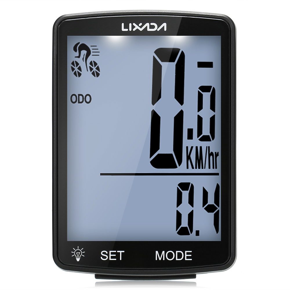 LIXADA Wireless Bike Computer Multi Functional LCD Screen Bicycle Computer Mountain Bike Speedometer Odometer IPX6 Waterproof Cycling Measurable Temperature Stopwatch Cycling Accessories - image 1 of 7