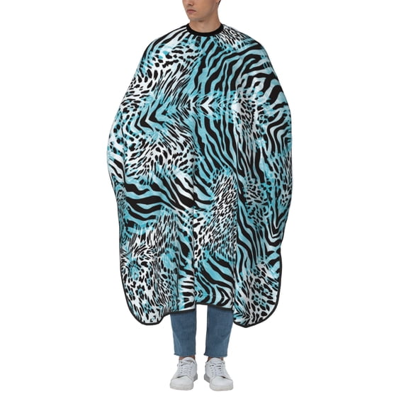 ZICANCN Hair Cutting Cape for Adults,Zebra Leopard Print Animal Cape Salon Barber Cape for Hair Stylist Shampoo Capes Waterproof , 55x66 Inch