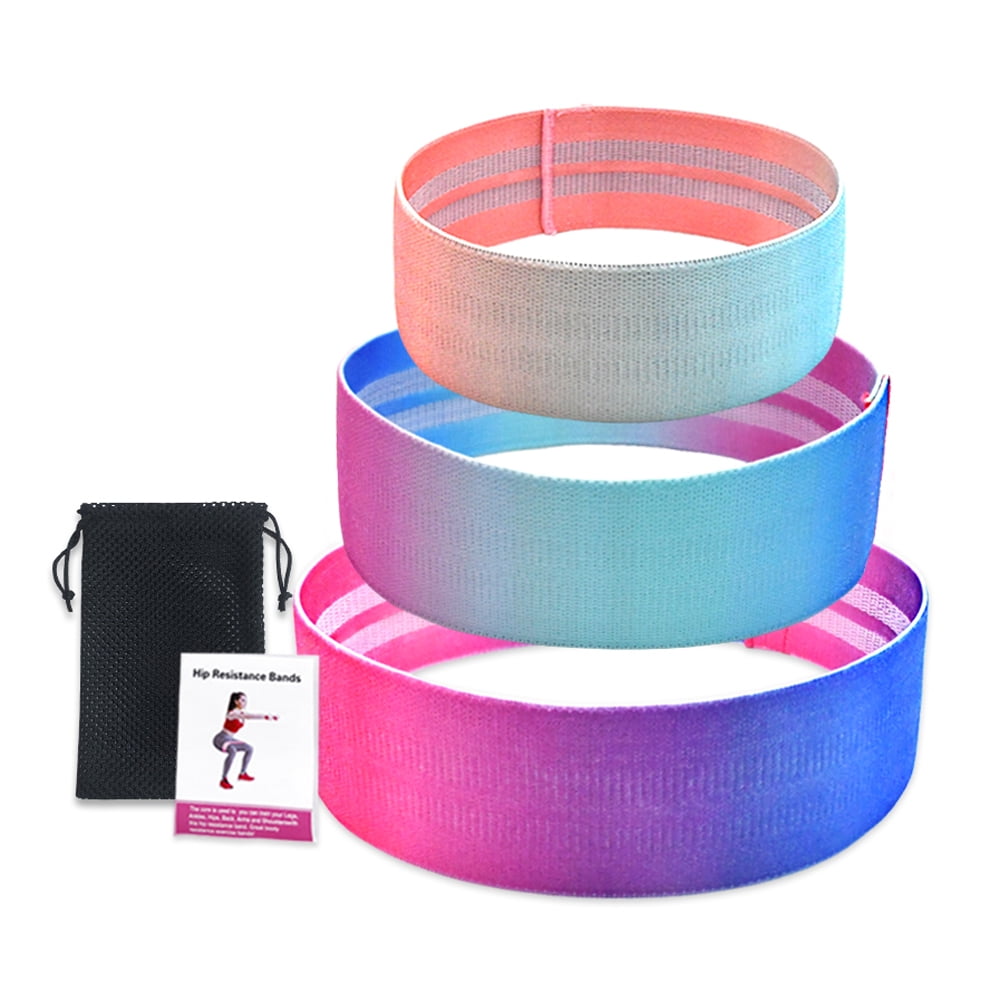 3PCS Sports Exercise Resistance Loop Bands Set Elastic Booty Band Set for Yoga Home Gym Training
