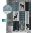 thumbnail image 3 of Polyester Fabric Retro Countryside Bear Moose Woods Shower Curtain, Grey Blue Buffalo Plaid, Waterproof Bathtub Curtain Bathroom Decor Set with Hooks 54 x 78 Inches,, 3 of 6