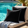 thumbnail image 2 of ZOPZO Outdoor Waterproof Throw Pillow Covers 2-Pack, Phantom Black, 18x18 Inch, Decorative Farmhouse Garden Cushion Cases for Couch Sofa, 2 of 8