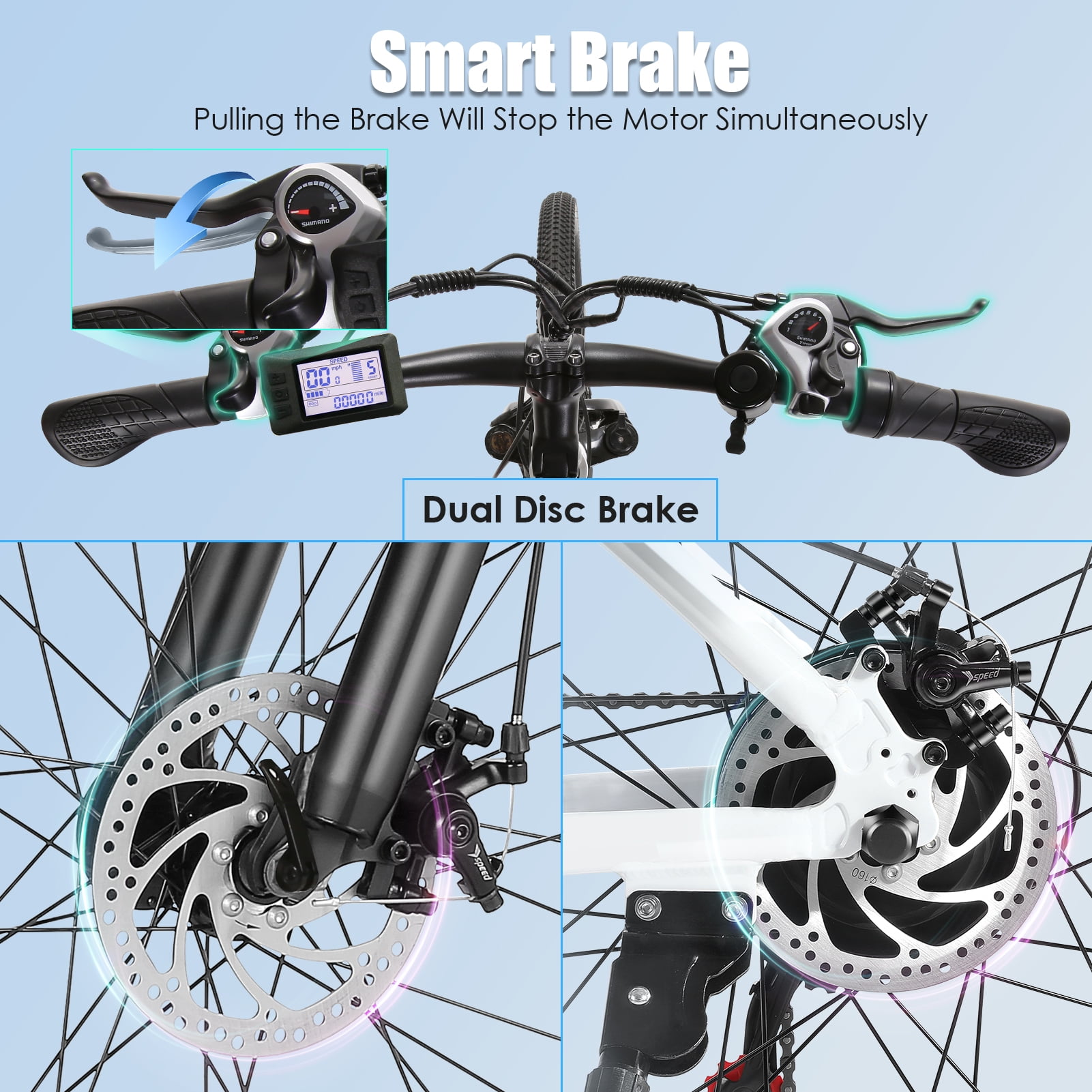 Gocio 500W Electric Bike for Adults, 26" Mountain Electric Bicycle with 5 Riding Modes Ebike, 48V 7.8Ah Battery, 21 Speed, 19.8 mph Aluminum Alloy Electric Commuter Bike UL2849, Ebike for Man