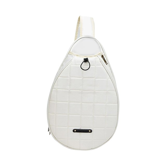 Raqueta de Portátil Bolso de Hombro Correa Bolsillo Malla Organizador Bolso Cremallera Bolsa para Botella Gimnasio Pelotas Blanco Sunnimix Tote de hombro de tenis