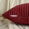 thumbnail image 5 of Fancy Homi Set of 2 Burgundy Boho Decorative Throw Pillow Covers 16x16 Inch for Living Room Bedroom Couch Bed Sofa, Modern Farmhouse Home Decor, Soft Striped Plaid Corduroy Accent Cushion Case, 5 of 6