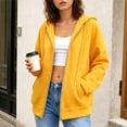 thumbnail image 2 of Women's Full Zip Hoodie Drop Shoulder Long Sleeve Oversized Sweatshirt with Pockets Casual Outerwear, 2 of 8