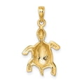 thumbnail image 3 of 14K Gold Polished Turtle With Textured Shell Charm, 3 of 4