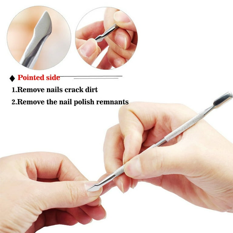 Cuticle Pusher Remover Trimmer & Spoon Nail Cleaner Manicure - Foto 2