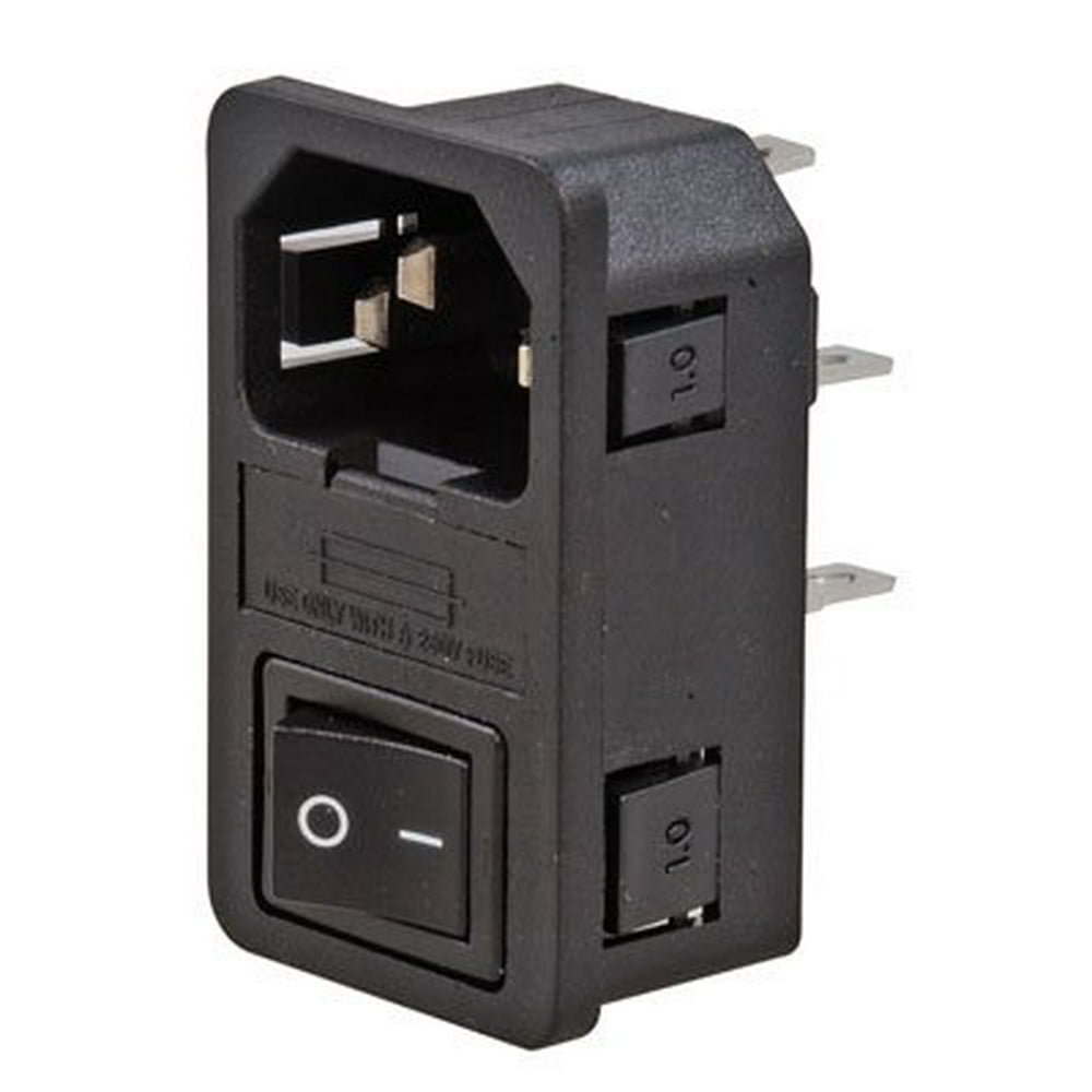 Power Entry Module Unfiltered Male 3 Position 250VAC 15A Switch/Fuse