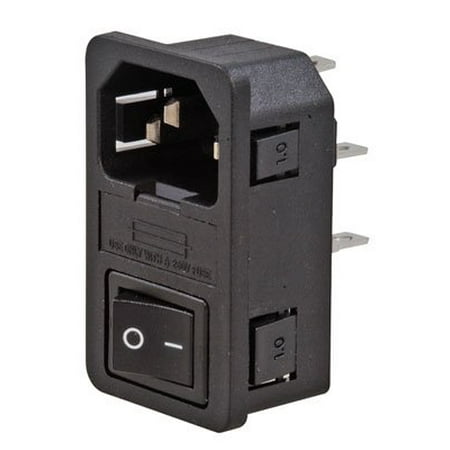 Adam Modules - Power Entry Module Unfiltered Male 3 Position 250VAC 15A Switch/Fuse Straight 1 Port, By ADAM TECH From USA
