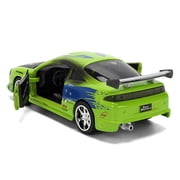 Brian's Mitsubishi Eclipse Green with Graphics (Damaged Version) The Fast and the Furious 2001 1/32 Diecast Model Car by Jada