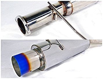 Spec-D Tuning MFCAT3-240SX95T-SD Nissan 240Sx S14 3 Inlet SS Titanium Burnt Tip Catback Exhaust Muffler