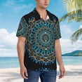 thumbnail image 6 of Uemuo Mandala Printed Regular Fit Short Sleeve Casual Hawaiian Shirt for Men,Aloha shirt,Tropical shirt,Floral print shirt,Vacation Beach shirt-Medium, 6 of 9