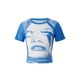 thumbnail image 2 of VISgogo Camiseta de mujer, cuello redondo, manga corta, estampado de retrato, tops de verano para uso diario informal VISgogo  moda, 2 of 9