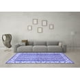 thumbnail image 3 of Ahgly Company Machine Washable Indoor Square Abstract Blue Modern Area Rugs, 8' Square, 3 of 4