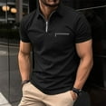 thumbnail image 2 of Kcolen Polo Shirts for Men With Pocket Men's Summer Casual Short Sleeve Shirt with Zipper Pocket Solid Tops Summer Outdoor Basic, 2 of 5