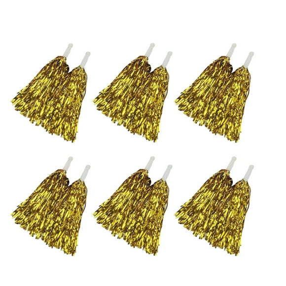 Toystoory 6 uds papel de aluminio para porristas Cheer Pom Poms baile mano flor bola adultos niños fiesta jardín de infantes juego fútbol Animadoras