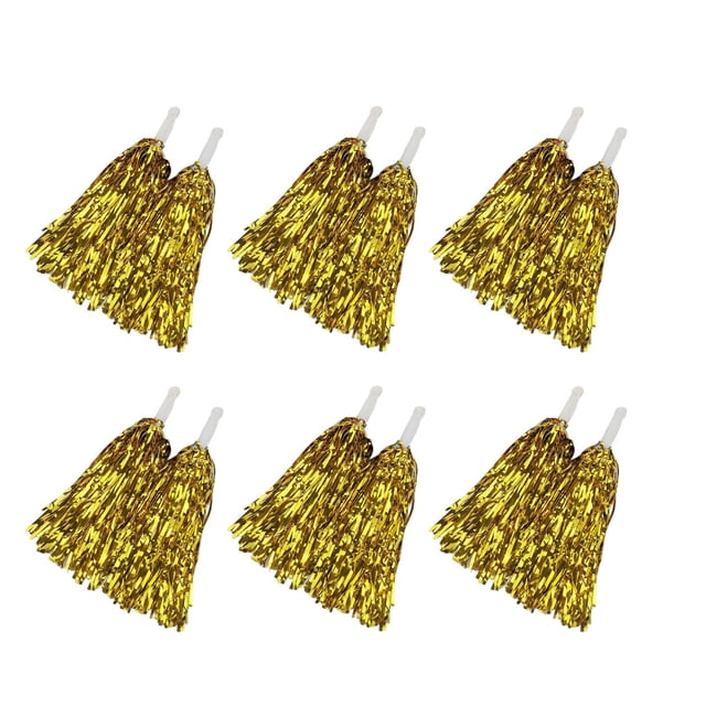 ZLight 6Pcs Cheerleading Foil Cheer Pom Poms Hand Flower Ball Kids Party Sports Game Football Basketball Stage Performance