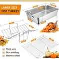 thumbnail image 2 of 14 Inch Roasting Pan, Turkey Roaster with 2 Racks, Heavy Duty Stainless Steel Deep Broiling Lasagna Pan for Turkey, Chicken, Dishwasher Safe, 2 of 7