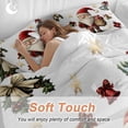 thumbnail image 4 of Christmas Bedding Duvet Cover Set Twin Size 4 Pieces Santa Claus Winter Xmas Bell Snowflake Pine Tree Bedding Set with Zipper Closure, 1 Comforter Cover 68x90 Inches 1 Flat Sheet & 2 Pillow Cases, 4 of 9