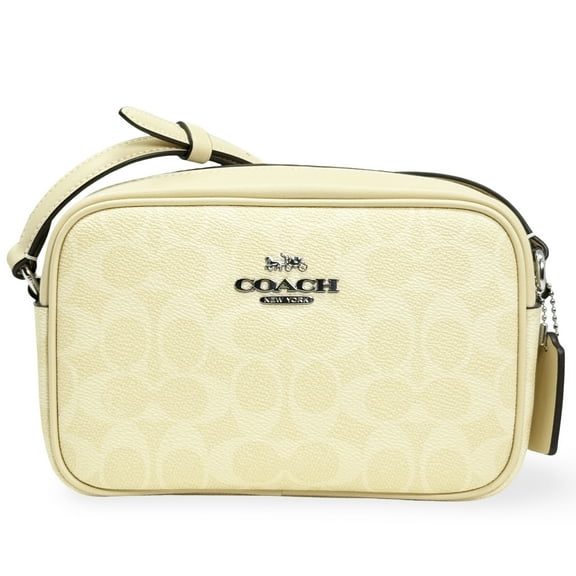 Coach Women's Mini Jamie Zip Camera Crossbody Bag in Signature Canvas (Hay)