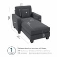thumbnail image 3 of Bush Furniture's Stockton Chaise Lounge w/ Arms Dark Gray, 3 of 9