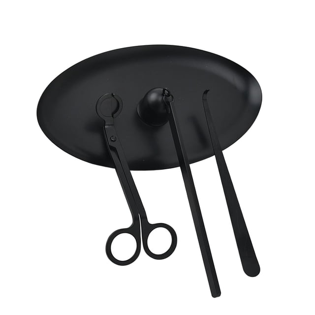veasfak 4Pcs Candle Accessories Wick Dipper Cutter Multipurpose Candle Care Tool Black