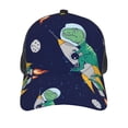 thumbnail image 3 of Lsque Astronaut Dinosaur and Space Printed Trucker Hat - Baseball Cap for Men Women - Breathable Mesh Side, Adjustable Fit - for Casual Wear, 3 of 7