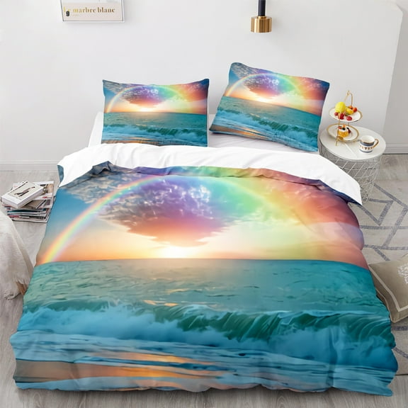 Sea Wave Duvet Covers Beach Bedding Set Seaside Comforter Cover /King/Full/Twin Size Quilt Cover for Boys