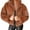 Brown-Coat, variant on Qetyuw Womens Faux Fur Jacket Winter Plus Size Long Sleeve Coat Full Zip Up Casual Warm Cardigan Jackets
