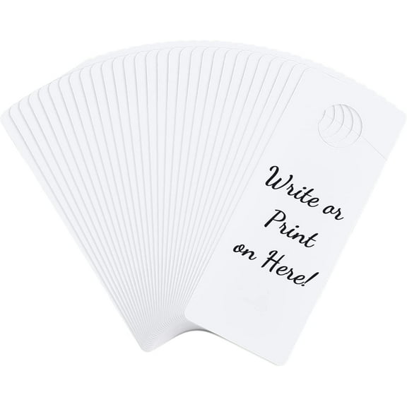 30Pcs 8x3.23Inch PVC Door Knob Hangers Blank Door Signs to Write Your Own Messages for DIY Craft Home Office Hotel Restaurant Decoration DIY