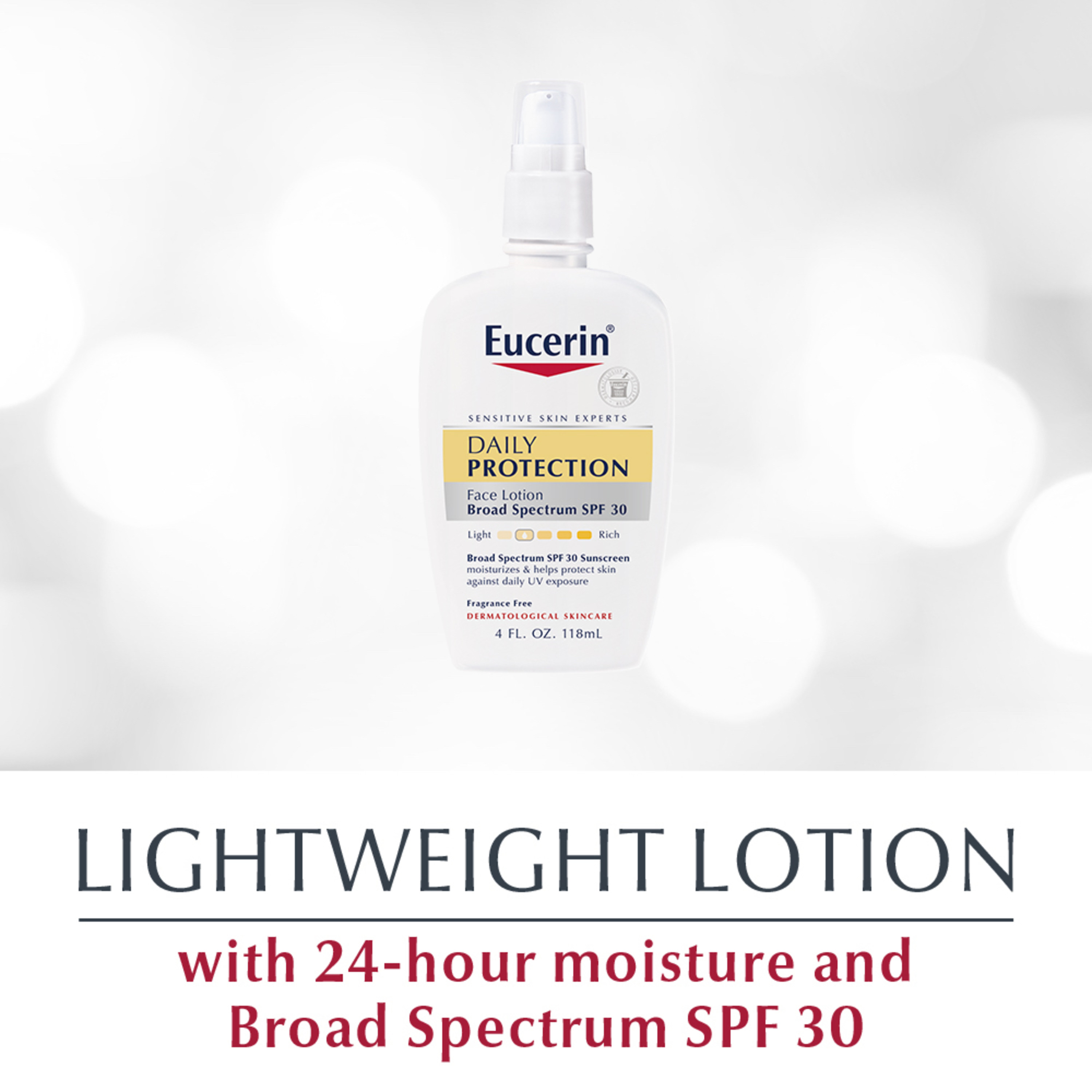 Eucerin Daily Protection Face Lotion with SPF 30, For Sensitive Skin, 4 Fl. Oz. Bottle - image 3 of 8