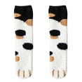 thumbnail image 1 of Women Winter Fluffy Fuzzy Warm Slipper Socks Cute Meow Cat Paws Print Hosiery, 1 of 5