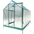 thumbnail image 6 of imerelez 6.3'*12.2'*7' Polycarbonate Greenhouse, Heavy Duty Outdoor Aluminum Walk-in Green House Kit with Rain Gutter, Vent and Door for Backyard Garden, color green, 6 of 8