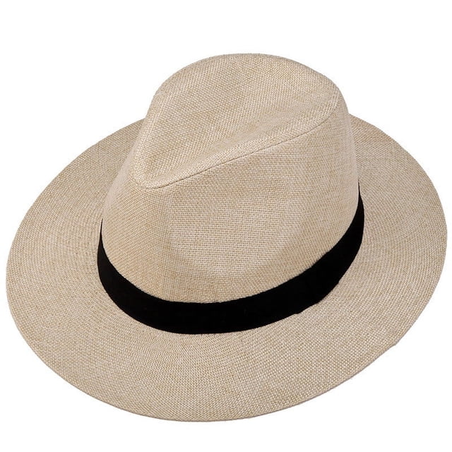 Xihbxyly Sombrero de Copa para Hombre, Hecho a Mano En Lino, con Borde Plano, Elegante y Cómodo para Viajar, Ideal para Personas de Mediana Edad y Mayores, Artesanía Única, Pedido Personalizado, Esti