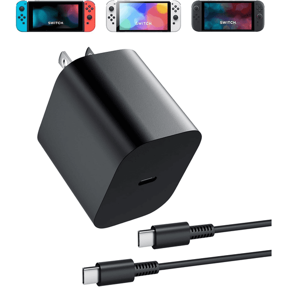 Switch 2 Charger,60W AC Adapter with 6 FT USB-C Cable for Nintendo Switch 2 Dock & Handheld, 4K TV Mode Support, Compatible with Switch OLED/Steam Deck