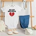 thumbnail image 3 of Heartbreaker Valentines Day Break Up Romper Boys or Girls Infant Baby Brisco Brands 6M, 3 of 6