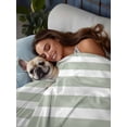 thumbnail image 3 of Sage Green Stripe King Size Flat Sheet, Wrinkleproof & Fadeproof Cooling Flat Bed Sheet Only, Modern Simple Geometric White Striped Breathable Soft Bedding Top Sheets 105 x 98 Inches, 3 of 8