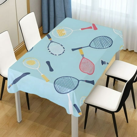 

ALAZA Tennis Racket Rectangle Tablecloth Tablecover Dinning Table Cloth 54 x72