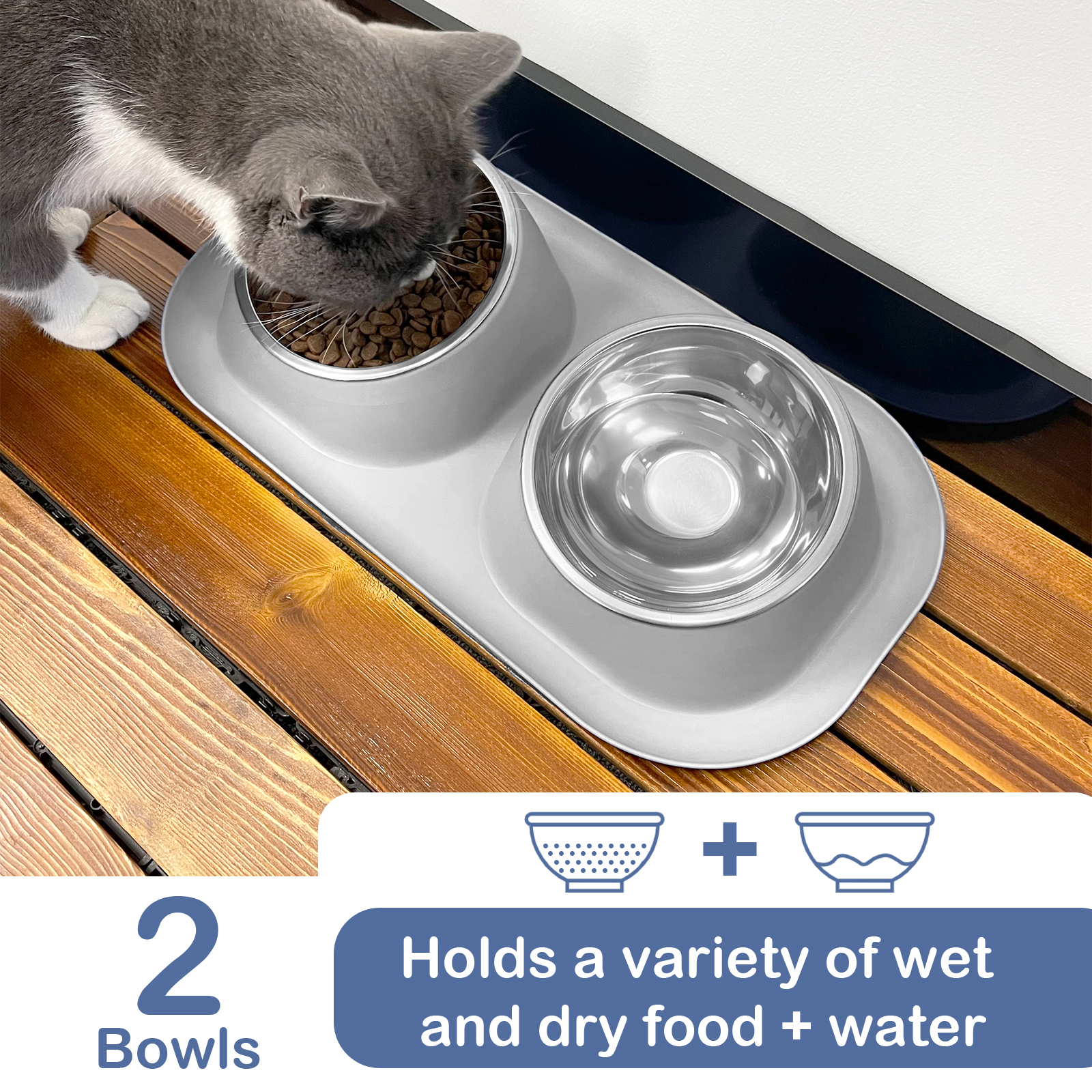 Ptlom Elevated Stainless Steel Pet Bowl with Stand photo 4