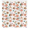 thumbnail image 3 of Ambesonne Peach Shower Curtain, Minimal Leaves and Fruits, 69"Wx75"L, Salmon Pastel Pink and Taupe, 3 of 3