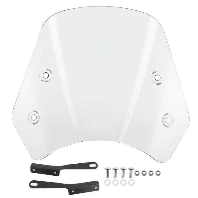 Universal Motorcycle Windshield Wind Deflector Screen W/Mounting Bracket For 5-7inGray