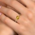 thumbnail image 4 of Gem Stone King 14K Yellow Gold Yellow Citrine and Lab Grown Diamond Engagement Ring for Women | 2.96 Cttw | Round 9MM | Gemstone November Birthstone | Size 6, 4 of 6