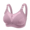 thumbnail image 2 of TUGOXIE Wire Free Bras for Women Push Up Full Coverage Purple Lace Bralettes for Womens,38BC, 2 of 9
