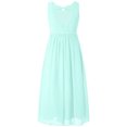 thumbnail image 2 of Eandarui Junior Girls V Neck Bowknot Hollow Back Bridesmaid Pageant Prom Wedding Long Maxi Dress Mint Green 8, 2 of 5