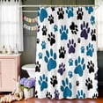 thumbnail image 6 of Dog Cat Paw Print Shower Curtain Set with Hooks, Blue Black Waterproof Fabric Bathroom Curtains Decor Home Accessories,Stall 36 X 72 Inch, 6 of 9
